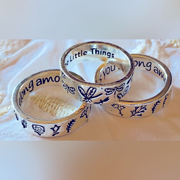 NWT SS Ring’s Nature Poetry-Two Styles- 1) Dragonfly Sz-6, 2) Wildflowers Sz-7&8 - Picture 4 of 16